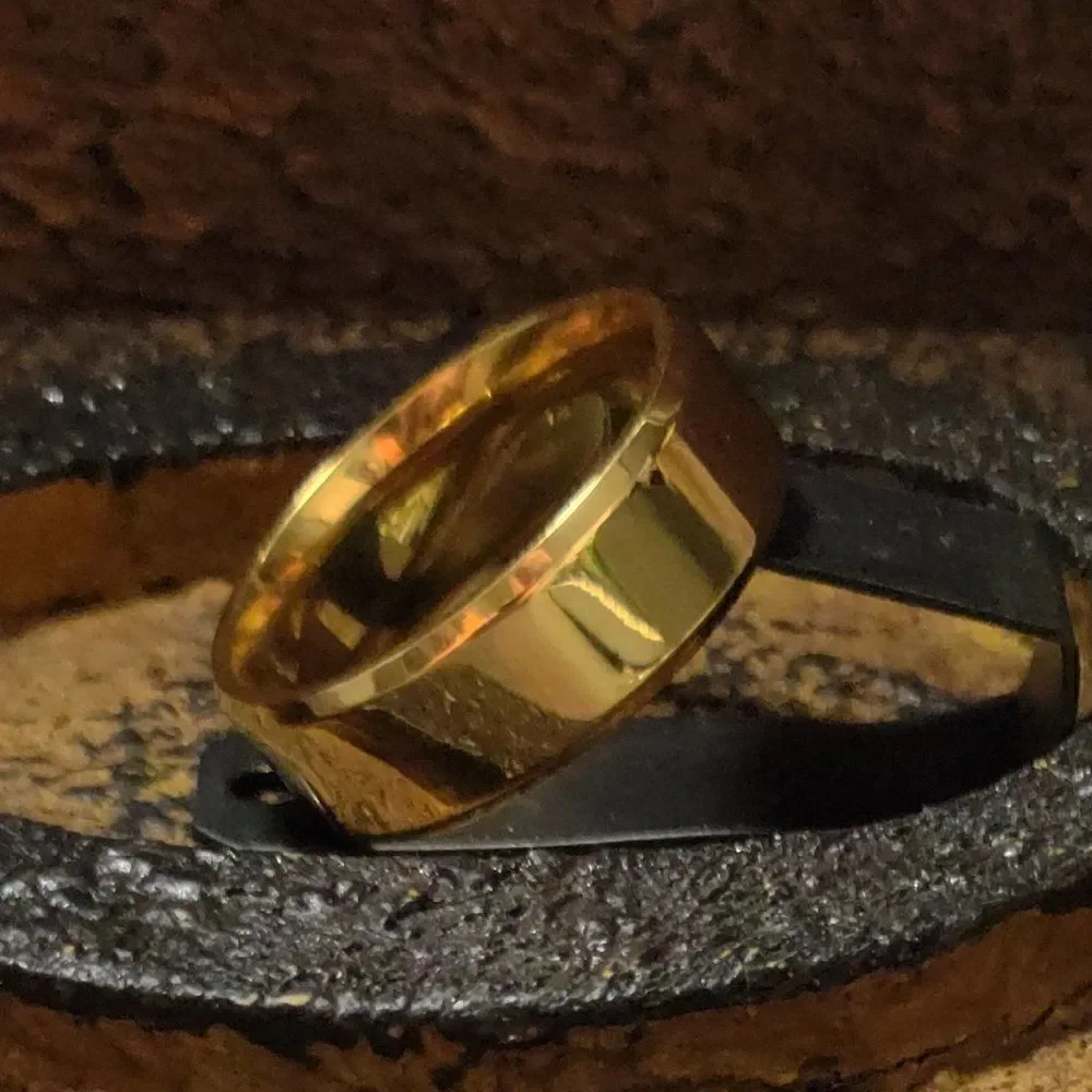 Personalized Engraved Men's Gold Promise Ring  or Wedding Band